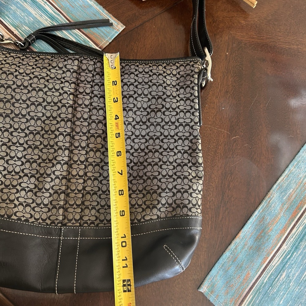 Vintage Y2K Coach F10416 Signature Convertible Duffle Crossbody Bag Gray Black - Picture 15 of 16